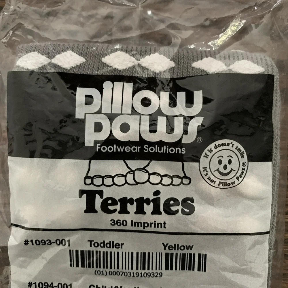 PILLOW PAWS TERRIES Double Tread Adult Hospital Home Slipper Socks‎ XXL Grey